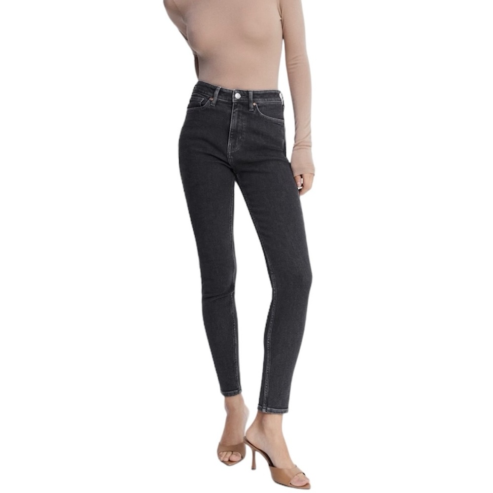 MNG Denim High Rise Faded Black Skinny Jeans
